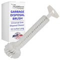 Universal Garbage Disposal Cleaner and Deodorizer, 12" Long Sink & Drain Brush Cleaner for Eliminating Residues & Odor, Sturdy T-Grip Handle, USA Made Sink Disposal Cleaning Brush by FryOilSaver Co.