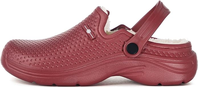 Womens Mens Fur Lined Clogs Waterproof Garden Shoes Winter Warm Fleece Lining Fuzzy House Home Slippers Indoor Outdoor Mules