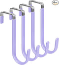 FYY Over The Door Hooks, 4 Pack Door Hangers Hooks with Rubber Prevent Scratches Heavy Duty Organizer Hooks for Living Room, Bathroom, Bedroom Hanging Clothes, Towels, Hats, Coats, Bags Lavender