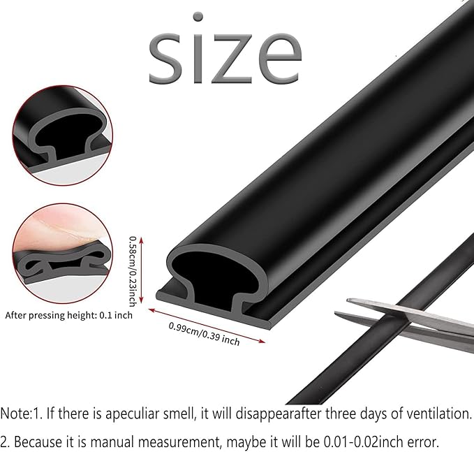 Brown Rubber Weather Stripping Door Seal Strip, D Shape Door Rubber Weather Seal Strip, SelfAdhesive Door Weatherstripping Soundproofing Door Sealing Strip for Windows (23 feet, Brown)