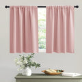 RYB HOME Blackout Curtains for Kitchen, Small Window Curtains Blinds, Thermal Insulating Drapes for Bathroom Cafe Bedroom Small Window, W 29 x L 30 inch, Peach Blush, 2 Panels