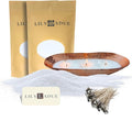 LILY LADUE Candle Refill Kit - 2Lb/32Oz Pearled Candles Sand and Wicks (48) and Hammered Copper Holder, Reusable Unique Sand Candles with Wicks for Candle Making, Bulk Unscented Pearl Wax Beads