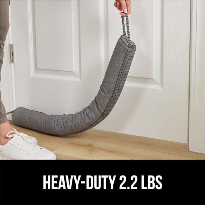 GORILLA GRIP Door Draft Stopper for Bottom of Doors, Weather Stripping Seal Blocks Hot Air, Noise, Bugs, Keeps Cold AC in, Sound Proofing Easy Install Gap Filler, Home Essentials, 36 Inch, Slate Gray