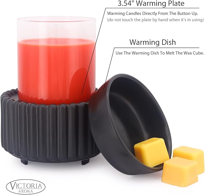 Ceramic Wax Melt Warmer 3-in-1 Candle Wax Warmer for Scented Wax Melter Electric Fragrance Wax Burner for Home Office Bedroom Gift & Decor…