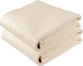 GILDEN TREE Waffle Bath Sheet Large Bath Towels Quick Dry Thin Body Towels, 40x80 Oversized Bath Towels for Adults, 2 Pack Bath Sheet Set, Classic Style (Cream)