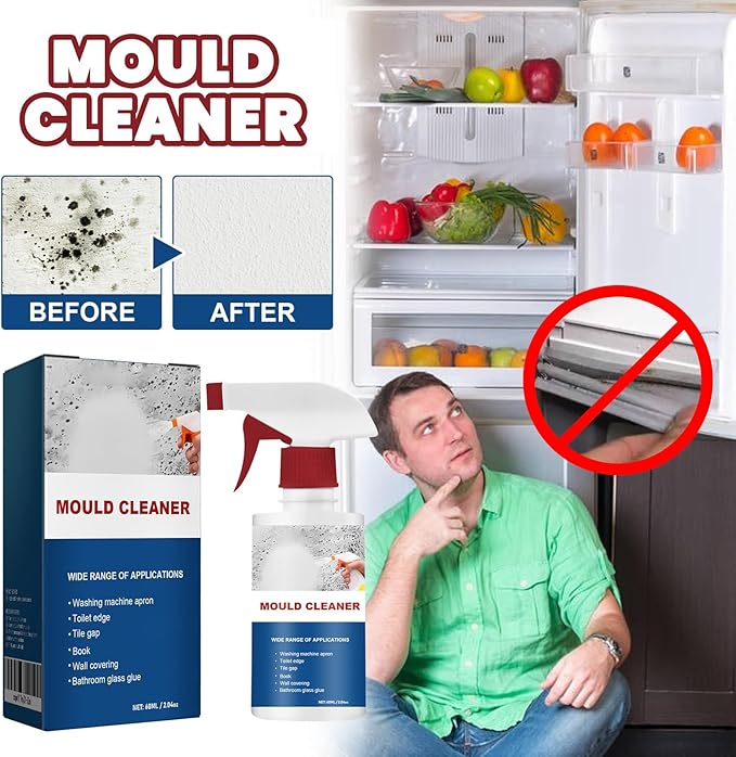 Mould Cleaner Spray Powerful Foam Cleaning Spray | Multi-Surface Fast-Acting Stain Remover for Kitchen, Bathroom, Wall and Tile Cleaning, No Scrubbing Required (3, 2.04oz*3)