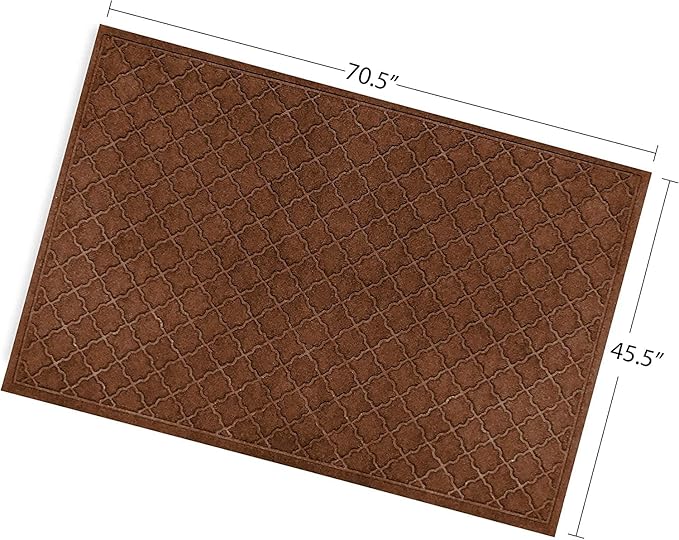 WaterHog Heavy Duty Doorway Mat, 4' x 6', Made in USA, Durable & Skid-Resistant Entryway Mat, Water-Trapping, Indoor/Outdoor Decorative Floor Covering, Cordova Collection, Dark Brown