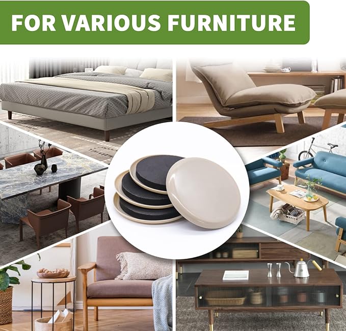 Furniture Sliders for Carpet 16PCS - 3 1/2 inch Sliders for Moving Furniture – Appliance Slider for for Carpet