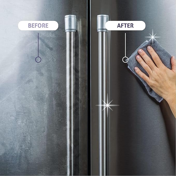 Therapy Stainless Steel Cleaner and and Polish Wipes Bundle with Microfiber Cloth - Remove Fingerprints from Appliances, Sinks, Fridge, Grill, Refrigerator, BBQ, Stove - Stainless Steel Spray and Wipe