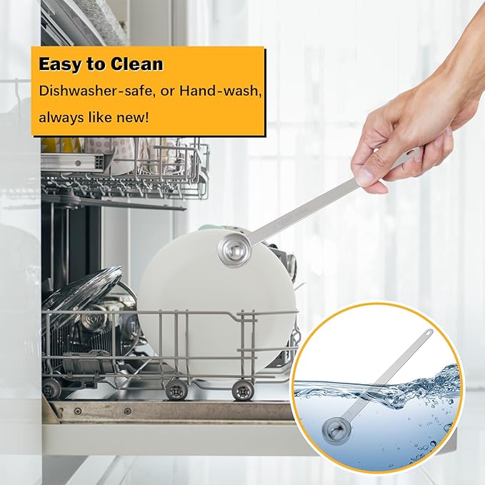 1PCS 2/3Tbsp(2tsp, 10ml) Extra Long Handle Measuring Spoon, Single Stainless Steel Individual Measure Scoop Only