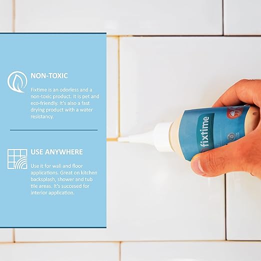 Grout Filler Repair Kit – Cream Beige Premixed Crack Filler for Floor Tiles – Fast Drying Grout Sealer with Spatula – 8 oz