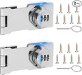 Keyless Cabinet Lock with Combination Code - 3-Digit Password Hasp Latch Lock for Drawers, Bifold Closet Door and Double Sided Door (Silver, 4.5 Inch, 2 Pack)