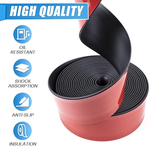 Neoprene Rubber Strips Self Adhesive Sheets, Rolls & Strips with Adhesive Backing Rubber Pads Self Stick Seal Gasket Sticky Back for Matting Padding - 3" Wide x 1/5" Thick x 20' Long