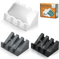 Silicone Soap Dish for Bar Soap Holder for Shower Bathroom Self Draining Waterfall Drying Tray Keep Soap Bars Dry Clean & Easy Cleaning (White Gray Black, 3)