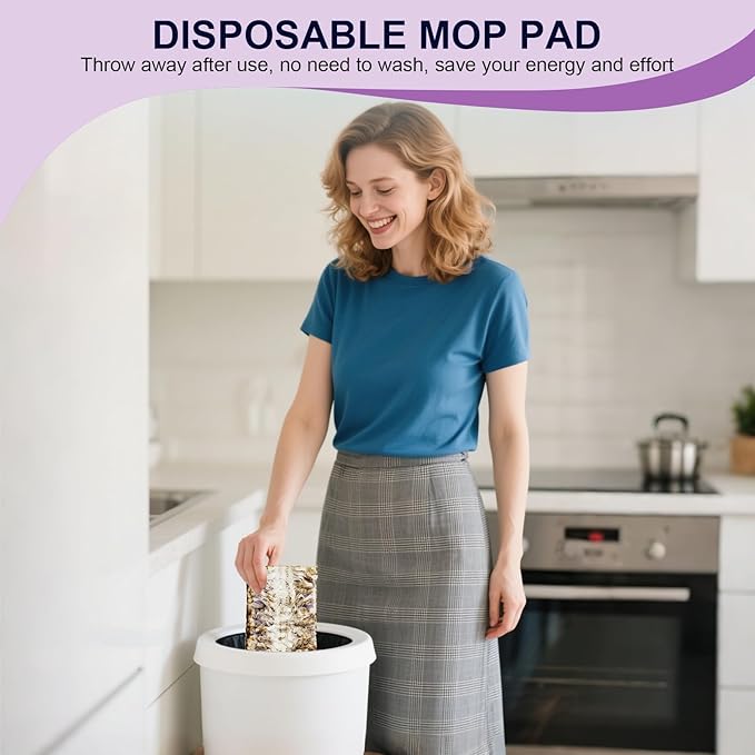 32 Pcs 5X Cleaning Power Mop Refills for Swiffer Power Mop, Unscented 14-Layer Thickened Disposable Mopping Pad Refills, for All Finished Floors