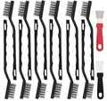 24 Pcs Mini Stainless Steel Wire Brush Set, Wire Scratch Brush with Curved Handle, Cleaning Weld Slag and Rust