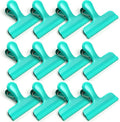 HOUSE AGAIN Chip Clips, 12 Pack Stainless Steel Chip Bag Clips Covered with Silicone, NO More Sharp Edges, Bag Clip for Food Packages, Heavy Duty for Kitchen and Office, Green