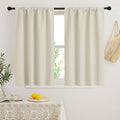 RYB HOME Small Window Curtains Blackout - Privacy Energy Saving Insulating Curtains Blinds for Bedroom Bathroom Basement Kids Nursery Kitchen, W 34 x L 48 inches, Beige, 2 Panels
