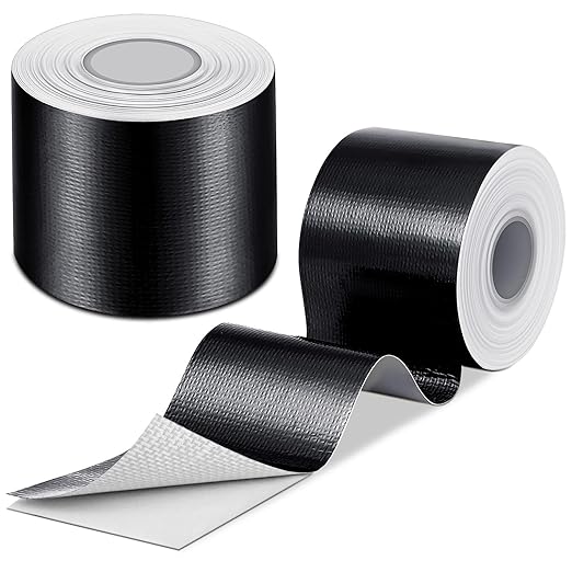 Zonon 2 Rolls Aluminum Foil Tape Heat Shield Tape Barrier Adhesive Reflective Fiberglass Thermal Insulation Reflective Material High Temp Protection(Black,2 Inch X 32.8 ft)