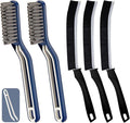 5 PCS Crevice Cleaning Brush, Multifunctional Hard Bristle Grout Cleaner Brush, Bathroom Cleaning Brush Tool with Clip,Kitchen Brush for Household, Kitchen, Window, Sink, Toilet, Grout