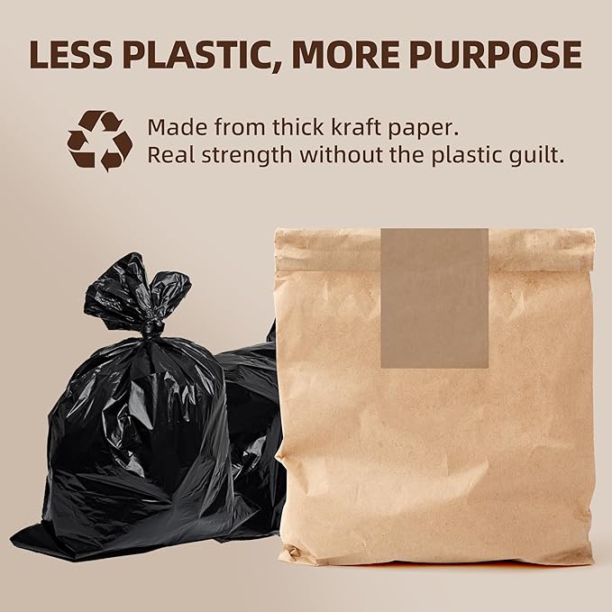 (15-Pack) Calvana Super Strong Compactor Bags, Heavy-Duty Kitchen Paper Trash Bags with Leak Proof Plastic Liner, Fits GE Model Compactors with Rectangular Containers, Includes 15 Sticker Seals