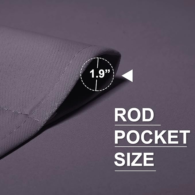 RYB HOME Bathroom Window Curtains - Blackout Curtains Small Window Short Drapes for Kitchen Bedroom Living Room Kids Nursery Room RV, W 42 x L 36 inch per Panel, Greyish Purple, 2 Pcs