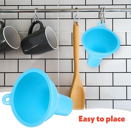 4 Pcs Funnels for Kitchen Use Filling Bottles Silicone Funnel Wide Mouth Funnel Multi Color Flexible Condiment Funnels Kitchen Gadgets Accessories for Filling Water Bottle Liquid Transfer