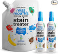 Miss Mouth’s Messy Eater Stain Treater Refill Ready Kit - 2 Pack Stain Remover Spray and 16oz Refill Pouch - Newborn & Baby Essentials - Food, Grease, Coffee Off Laundry, Underwear, Fabric