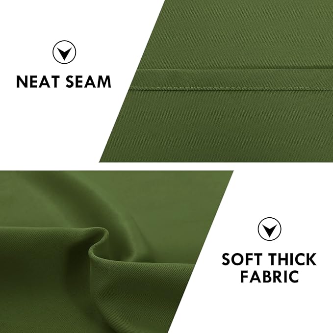 DWCN Christmas Olive Green Room Darkening Blackout Curtains - Thermal Insulated Privacy Energy Saving Window Curtain Drapes 38 x 45 inch Length, Set of 2 Bedroom Living Room Curtains