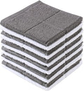 Glynniss Dishcloths Kitchen Highly Absorbent Dish Rags 100% Cotton Dish Cloths for Washing Dishes (Grey White)