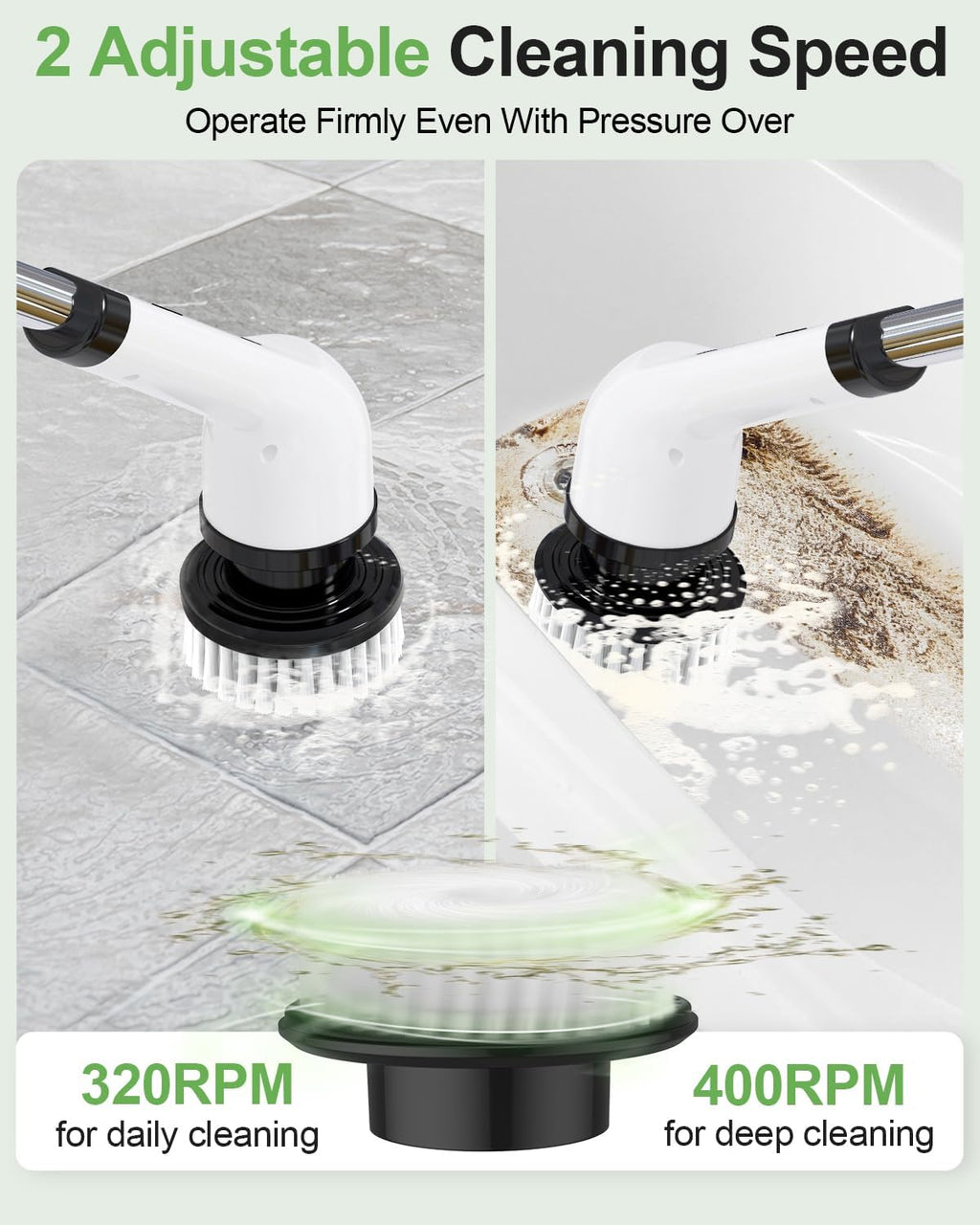 Cordless Electric Spin Scrubber, Power Brush, 9 Brush Heads