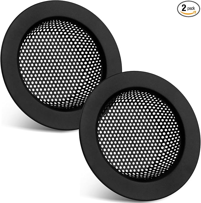 Retisee 2 Pcs Sink Strainer Stainless Steel Kitchen Sink Drain Strainer Basket Cover Mesh Hair Food Catcher, Large Wide Rim of 4.4 Diameter(Matte Black)