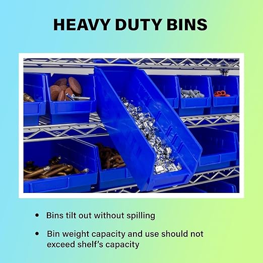 Akro-Mils 30120 Plastic Shelf Bins, Heavy Duty Storage Bins for Garage, Closet, and Drawer Organization, 12-Inch x 4-Inch x 4-Inch, Clear, 24-Pack