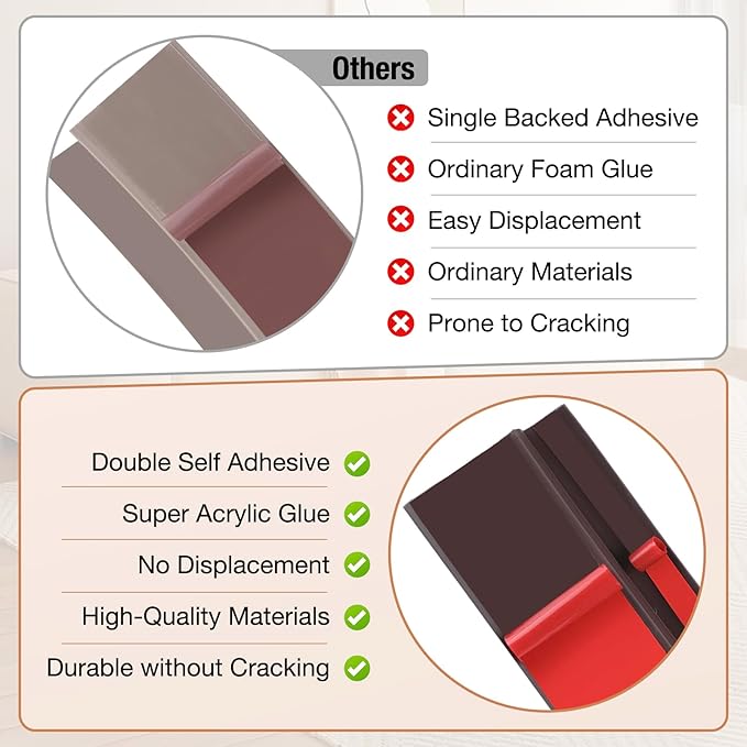 Floor Transition Strip Self Adhesive Vinyl Door Threshold for Doorways Carpet Edging Trim Overlap Edge Reducer for Laminate Floor, Carpet, Tile (Dark Walnut Grain, 2/5" to 3/5", 6.6Ft)