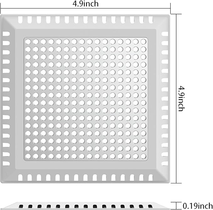 Hair Catcher/Drain Strainer/Shower Drain Cover for Bathroom Floor Drain, Stainless Steel and Silicone (Patented Product)