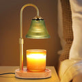 Candle Warmer Lamp, Height Adjustable Candle Warmer with Timer & Dimmer, Electric Candle Lamp with 2 50W Bulbs, Wax Melt Warmer for Scented Jar, Vintage Home Decor Glass Shade(Light Green)