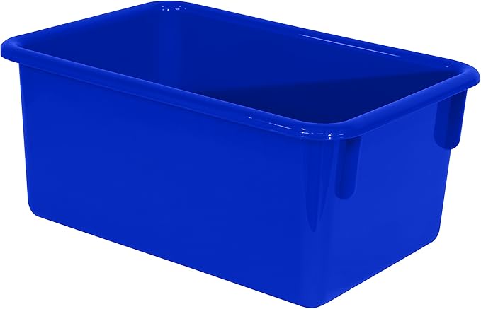 Wood Designs Cubby Storage Bin, Heavy Duty Plastic Containers for Kids Blue Cubby Tray Set of 20