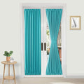 DWCN French Door Curtains – Rod Pocket Thermal Blackout Curtain for Doors with Glass Window, Kitchen and Patio Doors for Privacy, 36 X 72 Inches Long, 1 Curtain Panel with Tieback,Turquoise
