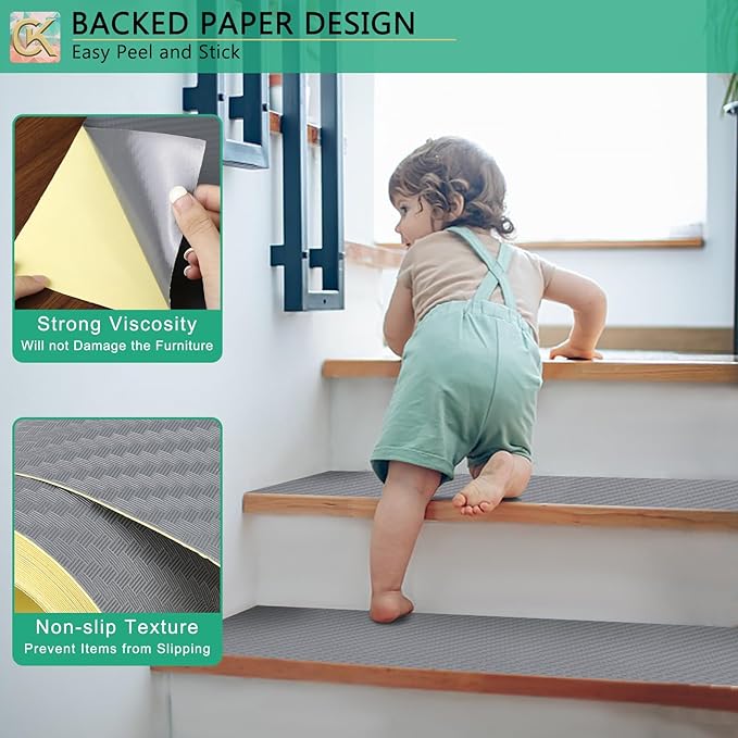 Self-Adhesive Shelf Liner Kitchen Liner, Waterproof Backed Paper Easy Peel and Stick Contact Liner Without Residue for Decor Your Desk Surface, Kitchen Countertops (Silver, 17.5 x 236.2 inches)