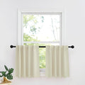 RYB HOME Kitchen Window Curtains - Blackout Privacy Half Window Curtains for Bedroom Bathroom Dining Living Room Cafe Office Short Tiers Drapes, W 34 x L 36 inches, 2 Panels, Beige