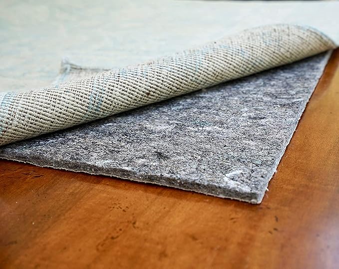 RUGPADUSA - Dual Surface - 4' Round - 1/4" Thick - Felt + Rubber - Non-Slip Backing Rug Pad - Safe for All Floors