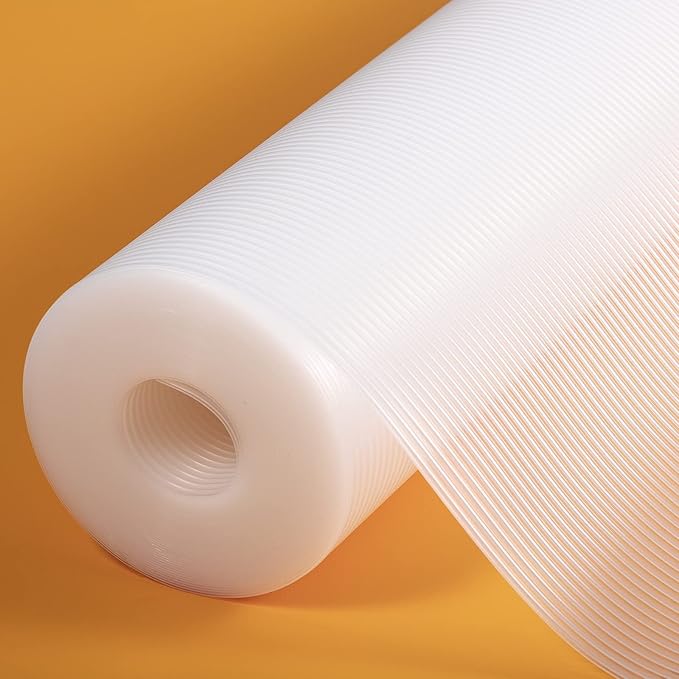 Shelf Liners for Kitchen Cabinets Non Adhesive Drawer Liner EVA Material Cupboard Mat Waterproof Refrigerator Mats Washable Fridge Liner for Cupboard and Desks Clear Shelf Liner 11.8 x 236.2 Inches