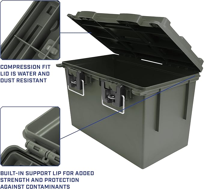 Sheffield 12765 XL Storage Bins With Lids, 4-Pack Stackable Storage Bins, Made in USA, Lockable and Water-Resistant Containers with Lids, Plastic Containers for Home, Classroom, and Dorm