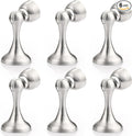 Probrico Brushed Nickel Magnetic Door Stoppers for Bottom of Door, Stainless Steel Magnet Door Catch Door Stops to Keep Door Open, Heavy Duty Door Holder, Wall and Floor Mounting, 6 Pack