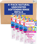 Truly Free Fabric Softening Conditioner for Clothes| Safe for Babies & Kids with Sensitive Skin | Plant-Based | Includes 4 Refills | Unscented Rinse(200 Loads)