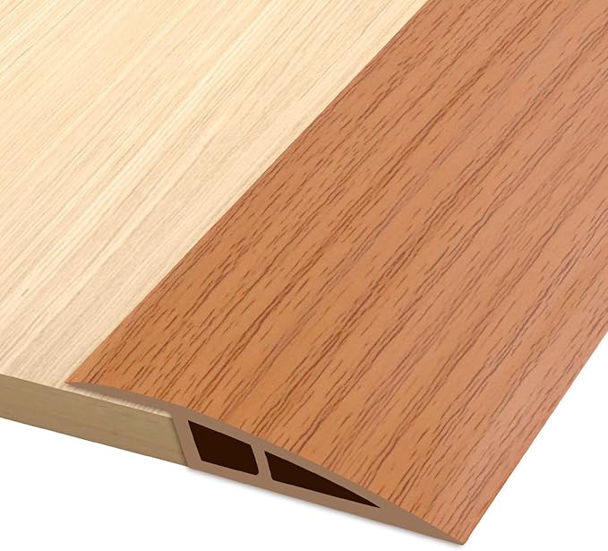 Vinyl Door Threshold Flooring Transition Strip Self Adhesive Carpet Edging Strip for Laminate Doorway Edge Threshold from 2/5" to 3/5" (Yellow Wood Grain, 3.3 Ft)