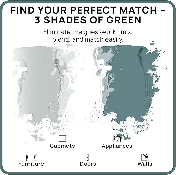 spot. Touch-Up Paint | Matte Finish for Cabinets, Walls, Doors & Furniture | Multi-Tone Green Repair Kit | Quick-Dry, Self-Priming, Low-Odor, Eco-Friendly | No-Sanding or Primer Needed | 3 Pack