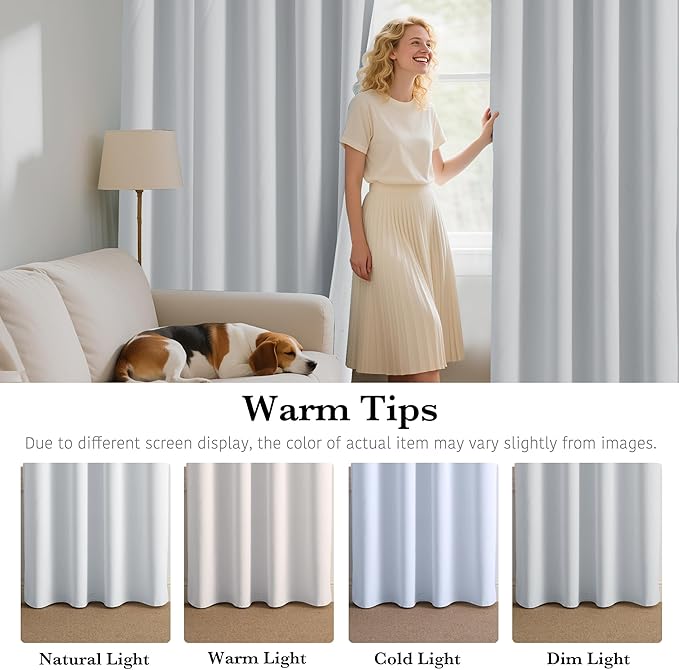 RYB HOME Mini Small 100% Blackout Curtains for Kitchen, Energy Saving Heat Blocking Half Window Curtains Drapes for Bathroom RV Car, Wide 34 x Long 36 inches, White, 2 Pcs