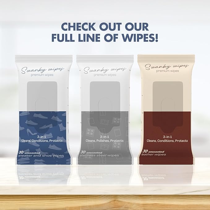 Swanky Shoe Cleaner Wipes - Leather and Sneaker Cleaner, Removes Dirt, Grime and Stains, Quick & Easy Shoe Sole and Boot Cleaning Wipes, Essential Shoe Cleaning Supplies - Soft Wipes, 300 Count