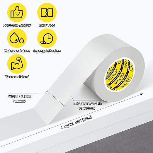 Cloth Duct Window Seal Strip Tape for Winter, 1.89in x 33FT, Weather Stripping Sealing Insulation Tape for Windows and Door, Easy Tear Sealer Draft Blocker